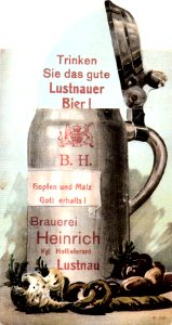 Bierkrug der Brauerei Heinrich, Lustnau (AK 1910er TPk199)