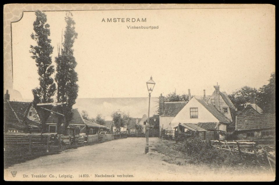 Bilderdijkpark e.o. met destijds o.a. het Vinkenbuurtpad. Dr. Trenkler Co. Leipzig, Afb PBKD00057000001