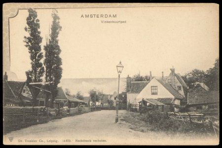 Bilderdijkpark e.o. met destijds o.a. het Vinkenbuurtpad. Dr. Trenkler Co. Leipzig, Afb PBKD00057000001