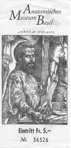 Billet Anatomisches Museum, Basel (2012 Vesalius)