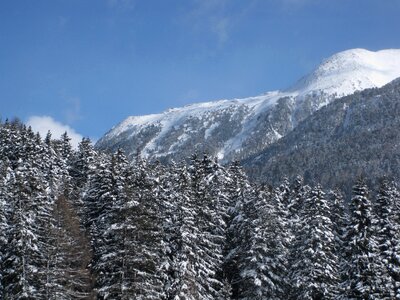 Wintry mountain landscape snow