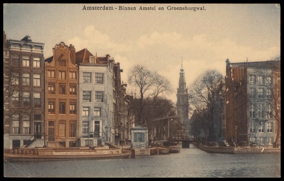 Binnen Amstel met kruising van de Amstel met de Groenburgwal, Afb PBKD00246000002