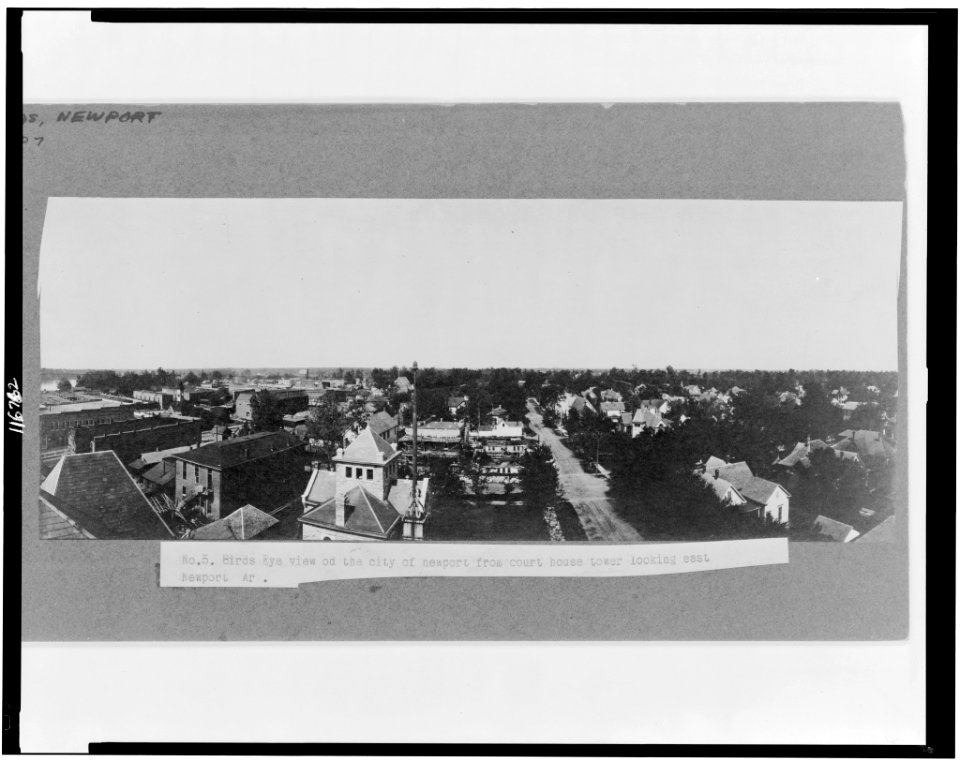 Bird's-eye view of the city of Newport from court house tower looking east, Newport, Ark. LCCN96515312