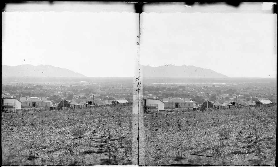 Birdseye (sic) panoramic view of Great Salt Lake City - NARA - 517356