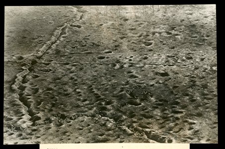 Birdseye view of a battlefield on the Somme front - photo by Central News Photo Service. LCCN2016645670
