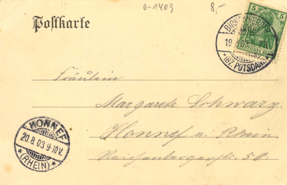 Birkenwerder, Brandenburg - Mühlenfliess (back) (Zeno Ansichtskarten)