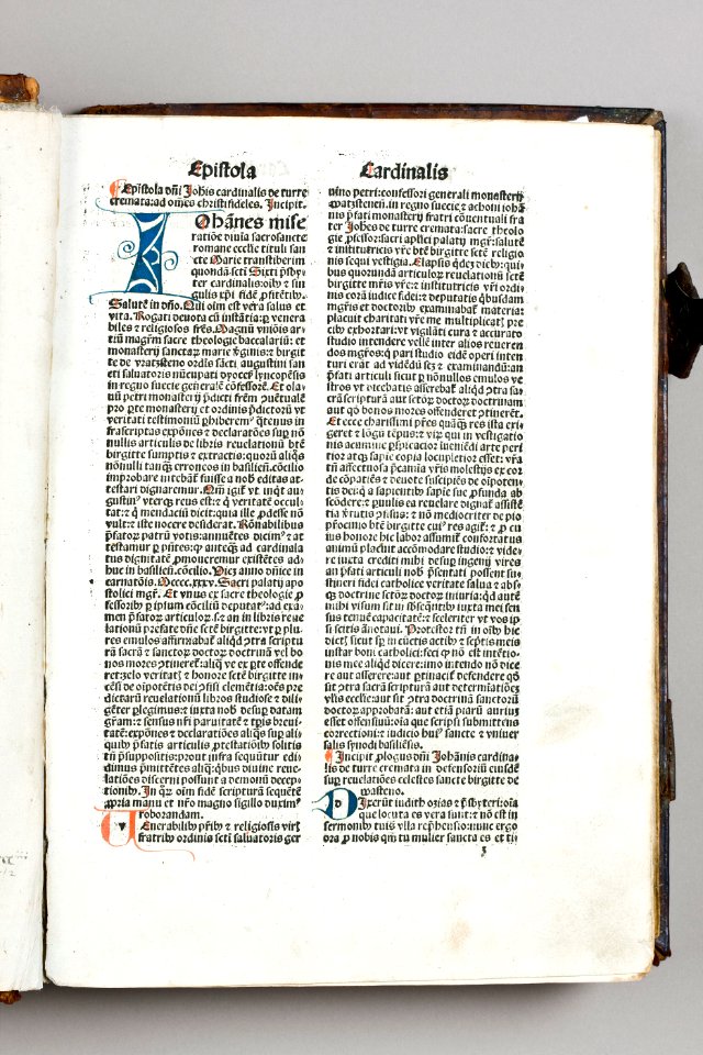 Birgitta, Revelationes celestes, år 1500. Första textsidan. Sko ink 21 - Skoklosters slott - 87006