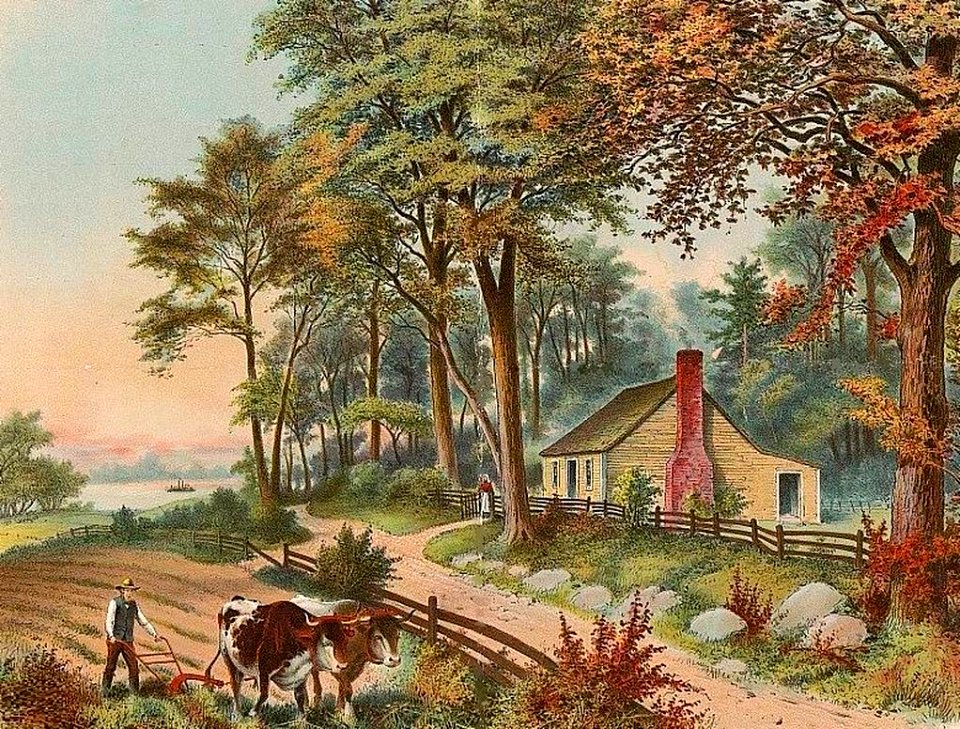 Birthplace of Ulysses S Grant, color illustration, cropped