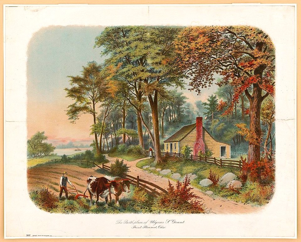 Birthplace of Ulysses S Grant, color illustration