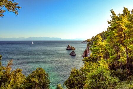 Landscape coast rocks photo