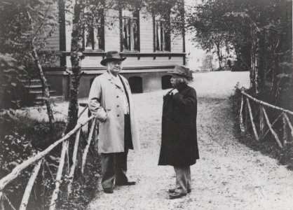 Bjørnstjerne Bjørnson and Edvard Grieg at Edvard's 60 year birthday