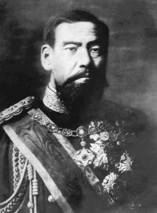 Black and white photo of emperor Meiji of Japan photo