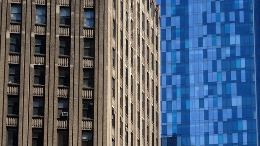 Blue manhattan skyscraper photo