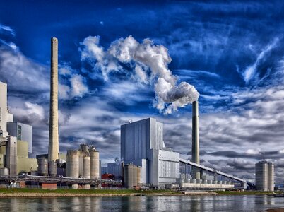 Environmental protection industrial plant chimney photo