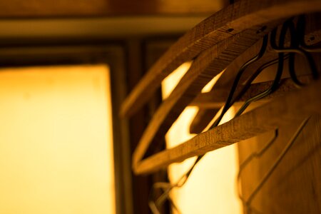 Wooden hangers closet