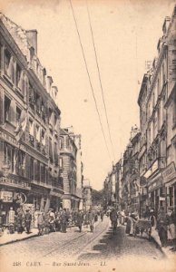 Caen ruesaintjean pietons cpa