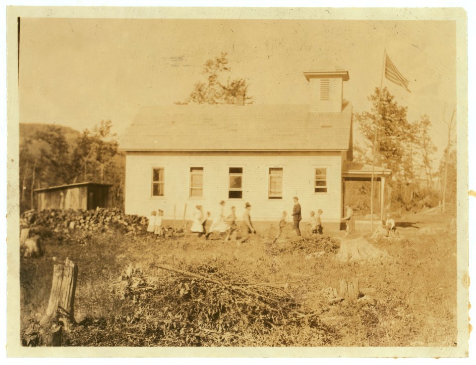 Caesar Mt. School, - one of the remote rural schools in Pocahontas Co. An average school except that it needs more playground space cleared and toilets need improving. LOC nclc.04359
