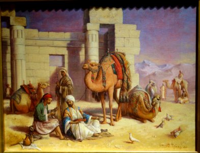Cairo Travelers Resting by Louis Comfort Tiffany, 1869, oil on canvas - New Britain Museum of American Art - DSC09645 photo