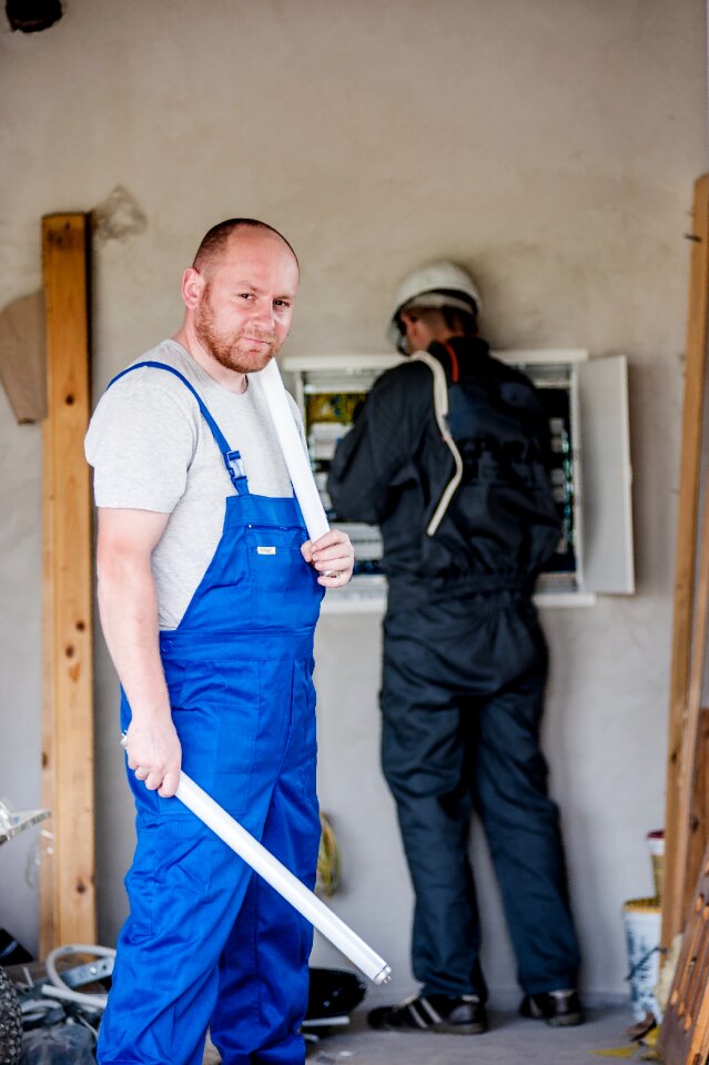 Worker building professional