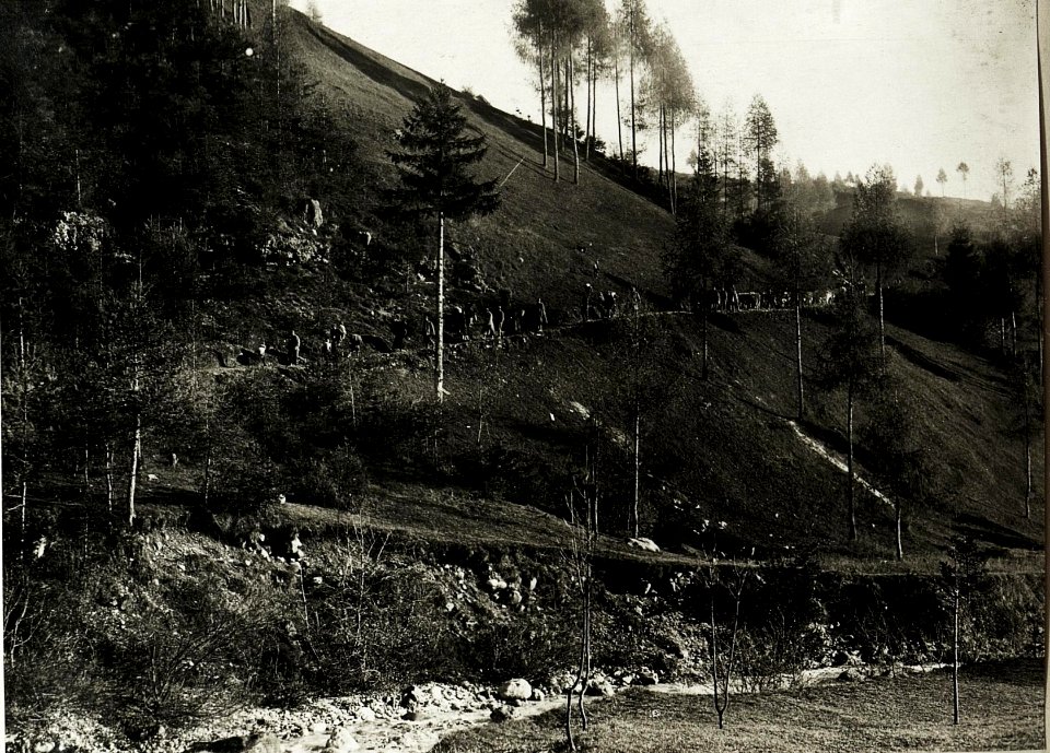 Calalzo, Vormarsch österreichischer Trains auf einer Notstraße. (BildID 15416500)