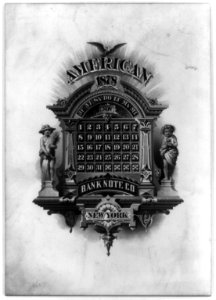 Calendar for Nov. 1878 - advertisement for American Bank Note Co., New York LCCN2002716146 photo