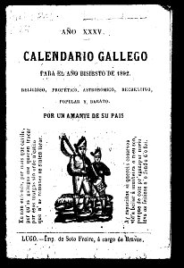 Calendario Gallego de 1892