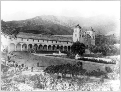 California - Santa Barbara Mission - view toward mountains LCCN2006688627 photo