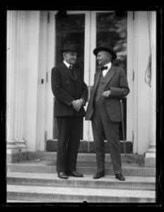 Calvin Coolidge, left. White House, Washington, D.C. LCCN2016890772