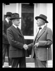 Calvin Coolidge, left. White House, Washington, D.C. LCCN2016890773