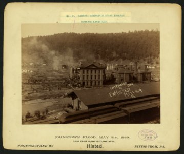 Cambria Company's store looking towards kernville, Johnstown Flood, May 31st, 1889