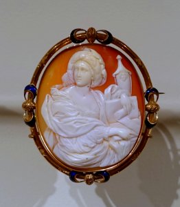 Cameo brooch, Europe, c. 1840, shell, gold - Peabody Essex Museum - DSC07630 photo