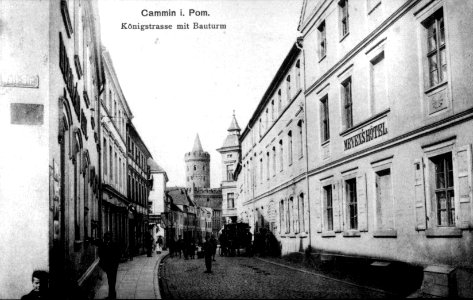Cammin in Pommern - Königstrasse mit Bauturm