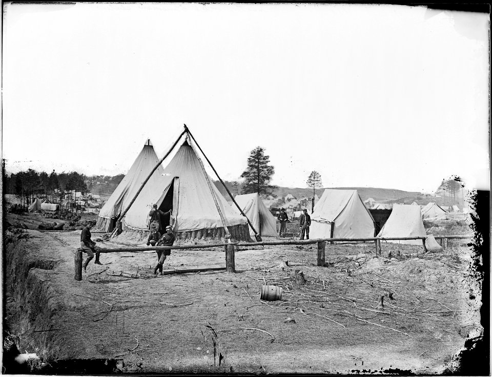 Camp and quartermasters stores at Stonemans Station, Va. Quartermaster's quarters. - NARA - 524844