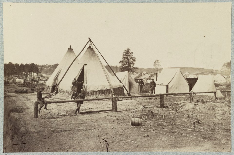 Camp at Stoneman (i.e. Stoneman's) Station, Acquia (i.e. Aquia) Creek and Fredericksburg R.R LCCN2012648039
