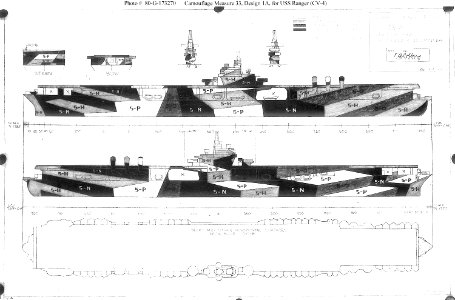 Camouflage pattern sheet, MS-33 1A for USS Ranger