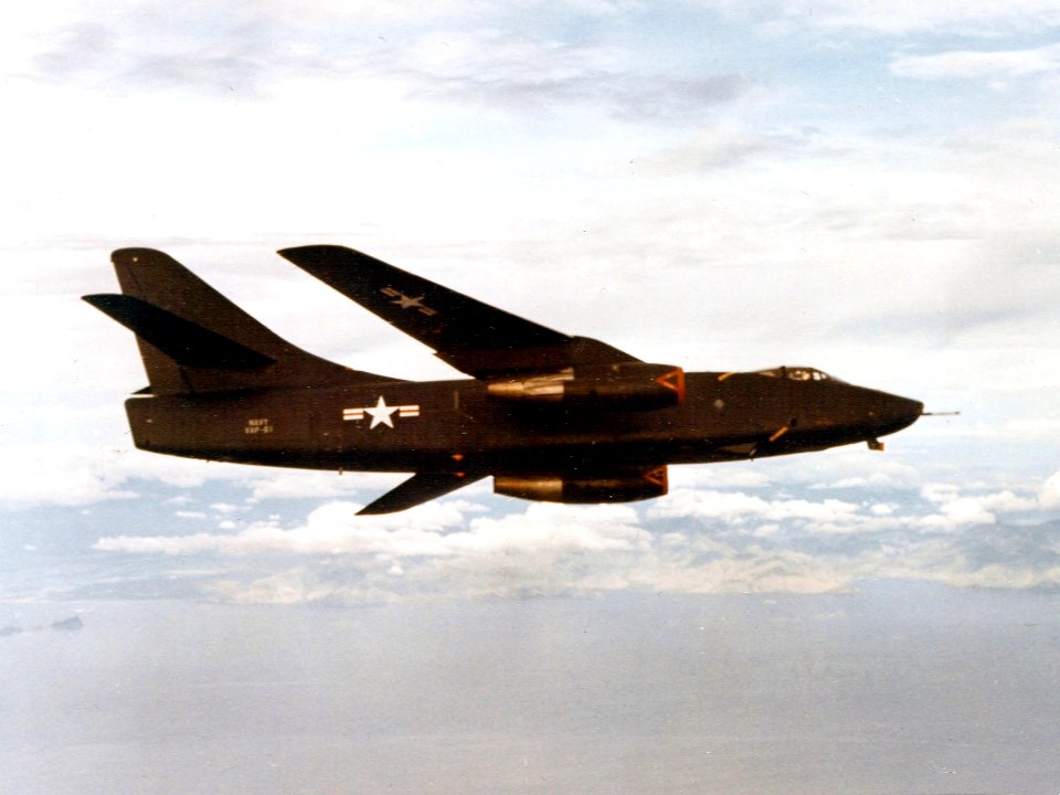 Camouflaged RA-3B Skywarrior of VAP-61 in flight