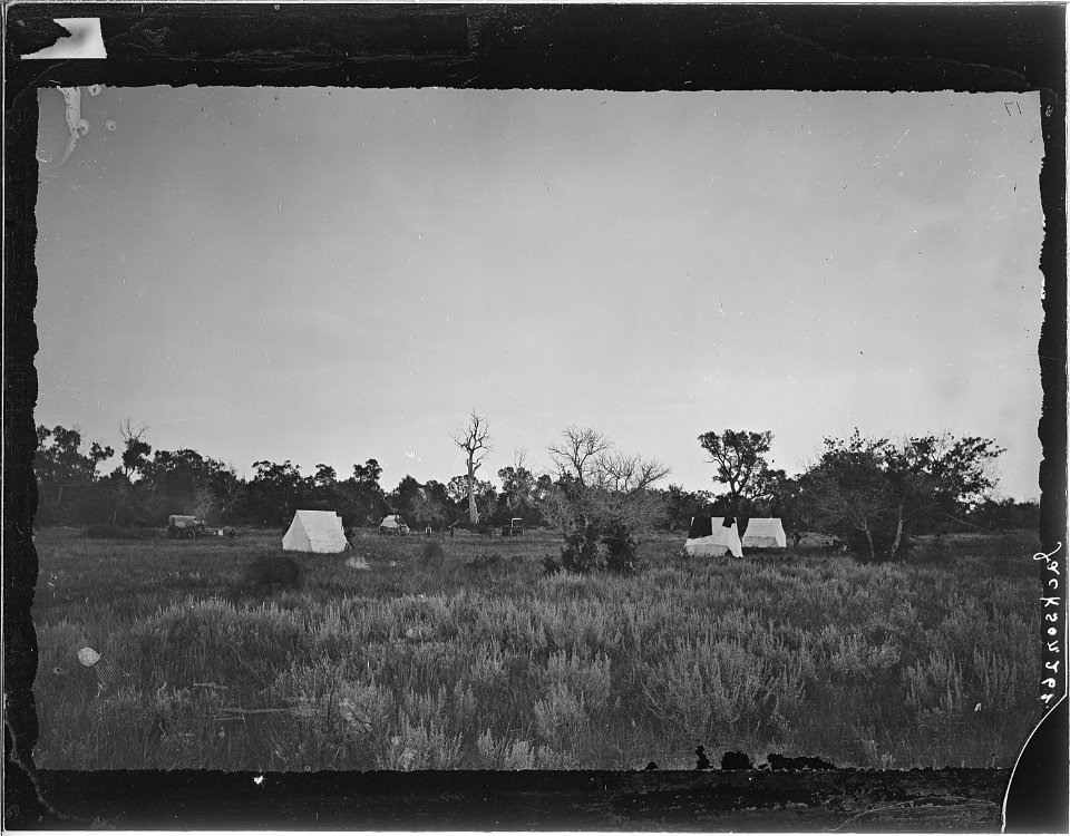 Camp at Grotto Spring, Converse County, Wyoming - NARA - 516871