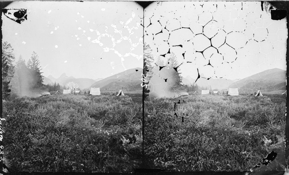 Camp at the foot of the Three Tetons. Lincoln County, Wyoming. - NARA - 517452
