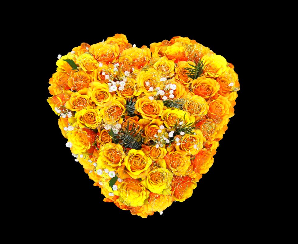 Heart yellow bouquet