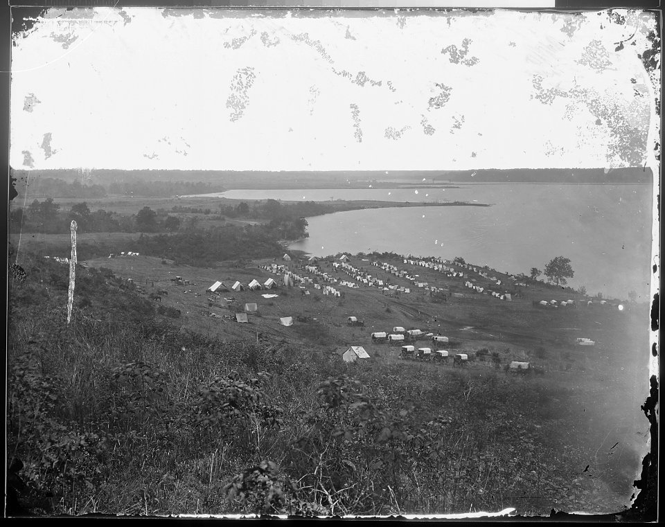 Camp of 15th. N.Y. Engineers and 1st Mass. Heavy Artillery. Belle Plain, May, 1864. - NARA - 524933