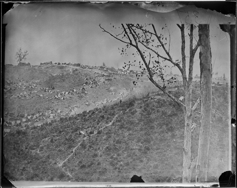 Camp of Confederate prisoners at Belle Plain, Va., 1864 (4166176723)
