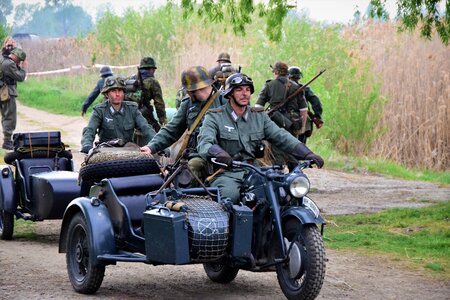 Soldiers motorcycle army