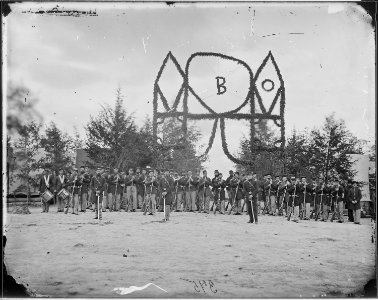 Camp of Infantry. Decorated and Company on parade - NARA - 524795 photo