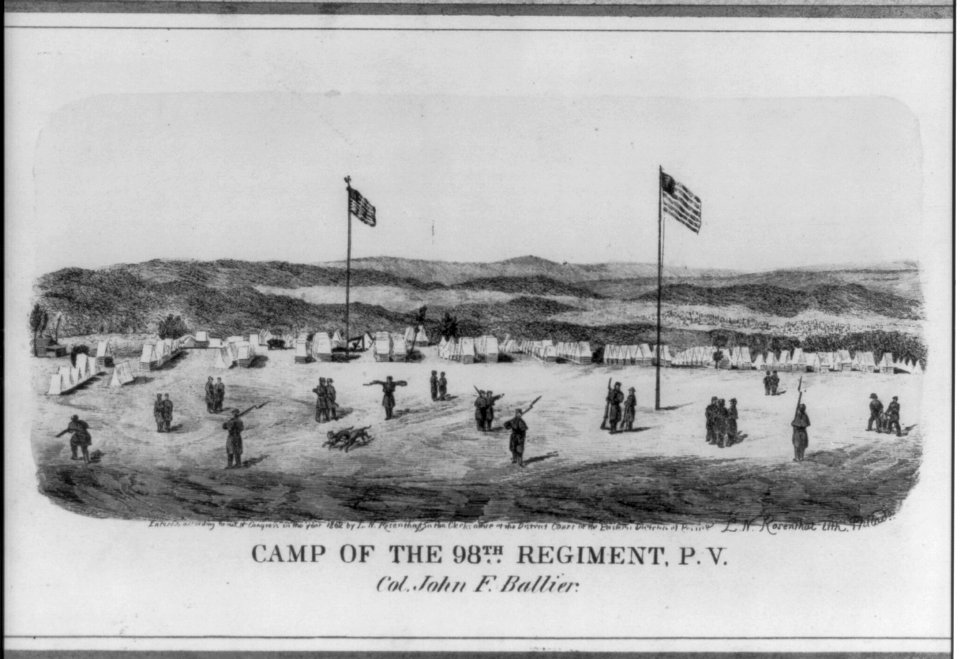 Camp of the 98th Regiment, P(ennsylvania) V(olunteers) LCCN2006685759