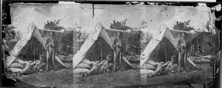 Camp scene, forage tent - NARA - 529431
