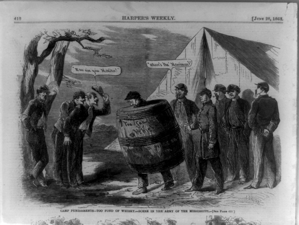 Camp punishments-too fond of whisky (sic)-scene in the Army of the Mississippi LCCN89706337