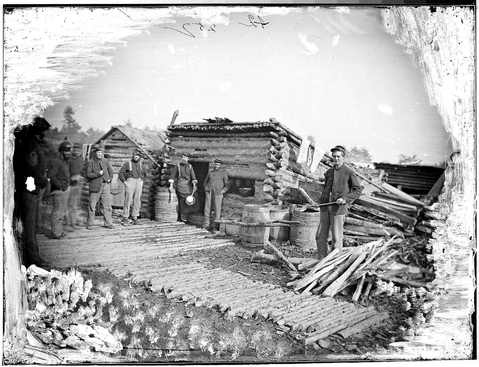Camp scene, showing Company kitchen - NARA - 524671