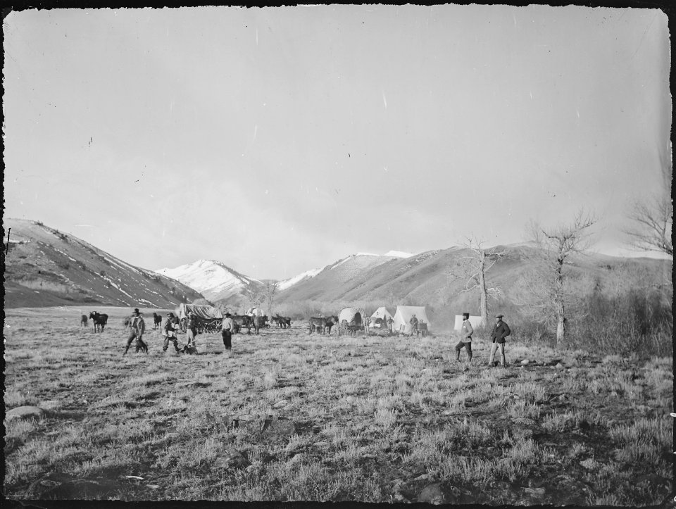 Camp on Rock Creek. Carbon County, Wyoming - NARA - 516946