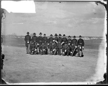 Camp scene, group of officers, 44th. N.Y. infantry - NARA - 524574 photo