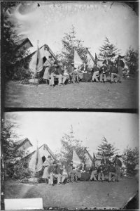 Camp scene, group of Officers and ladies - NARA - 527543 photo